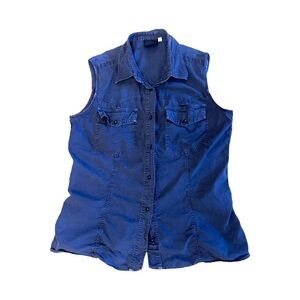 WOMENS VERSACE JEANS COUTURE SLEEVELESS VEST BLUE ITTIERRE SPA AUTHENTIC RARE